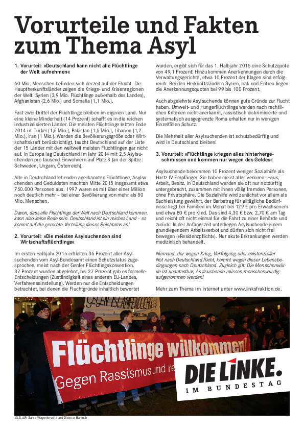 Flugblatt asyl vorurteile fakten