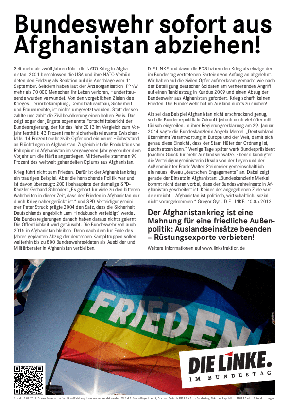 20140213 bundeswehr sofort aus afghanistan abziehen