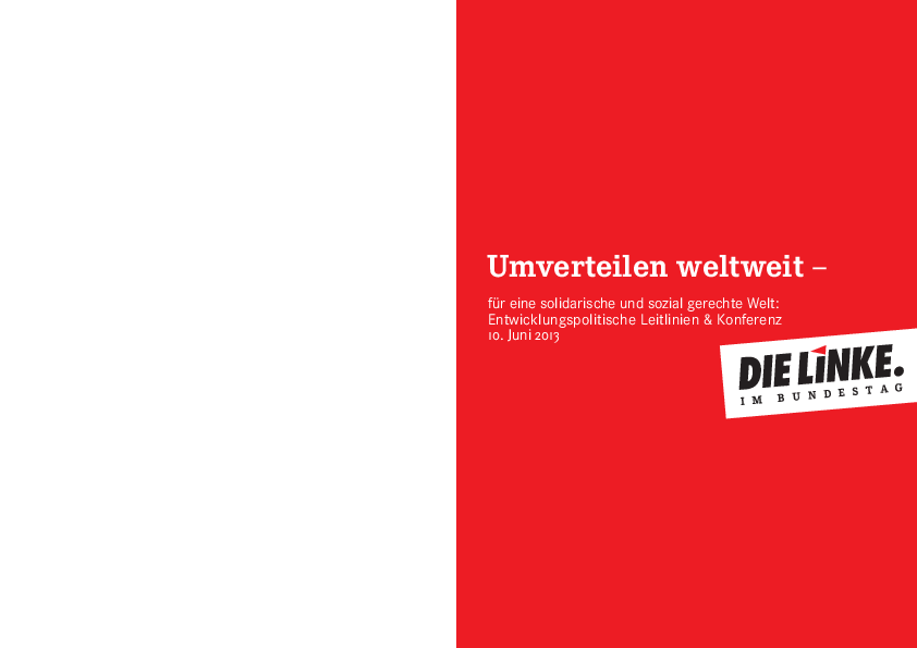 Entwicklungspolitische leitlinien reader 2013