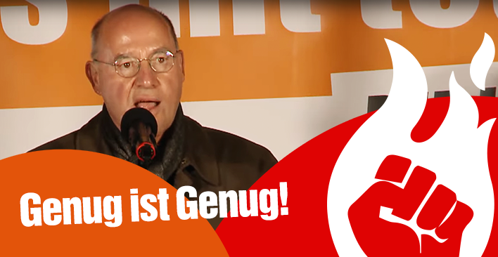 Gregor Gysi spricht bei einer Genug ist Genug! Kundgebung