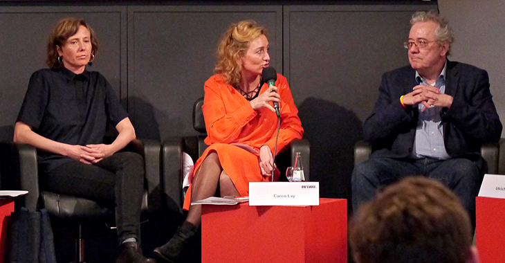 Podium der Konferenz zu sozialem Wohnungsbau mit Caren Lay Podium der Konferenz zu sozialem Wohnungsbau mit Caren Lay