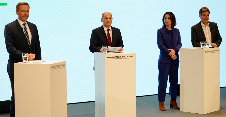 Vorstellung des Koalitionsvertrages der Ampel-Koalition am 24.11.2021 | Foto: © picture alliance/dpa | Kay Nietfeld Vorstellung des Koalitionsvertrages der Ampel-Koalition am 24.11.2021 | Foto: © picture alliance/dpa | Kay Nietfeld