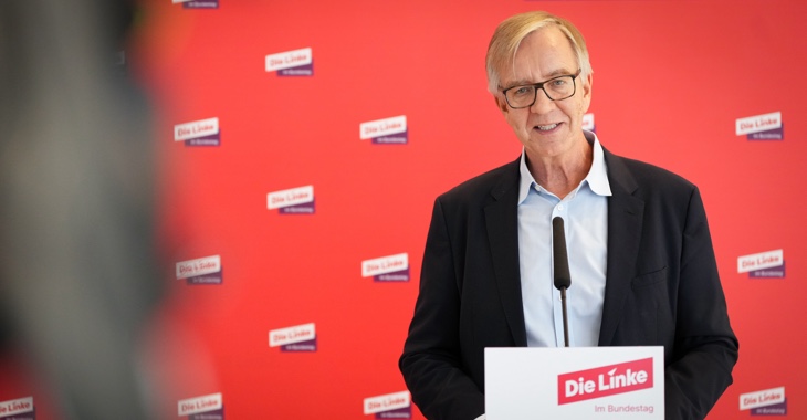 Dietmar Bartsch beim Pressestatement Dietmar Bartsch beim Pressestatement