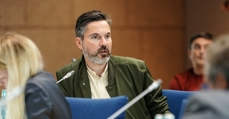 Fabio De Masi spricht während einer Fraktionssitzung Fabio De Masi spricht während einer Fraktionssitzung