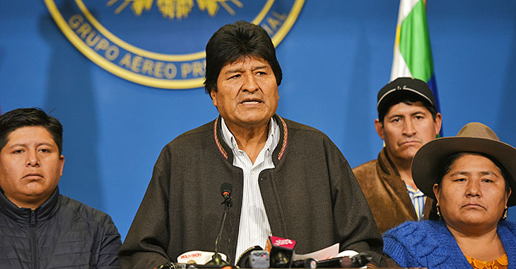 Evo Morales erklärt seinen Rücktritt © picture alliance / Photoshot Evo Morales erklärt seinen Rücktritt