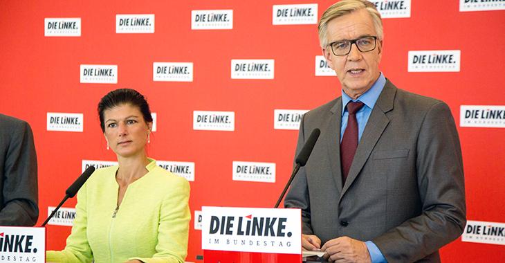 Sahra Wagenknecht und Dietmar Bartsch beim Pressestatement Sahra Wagenknecht und Dietmar Bartsch beim Pressestatement