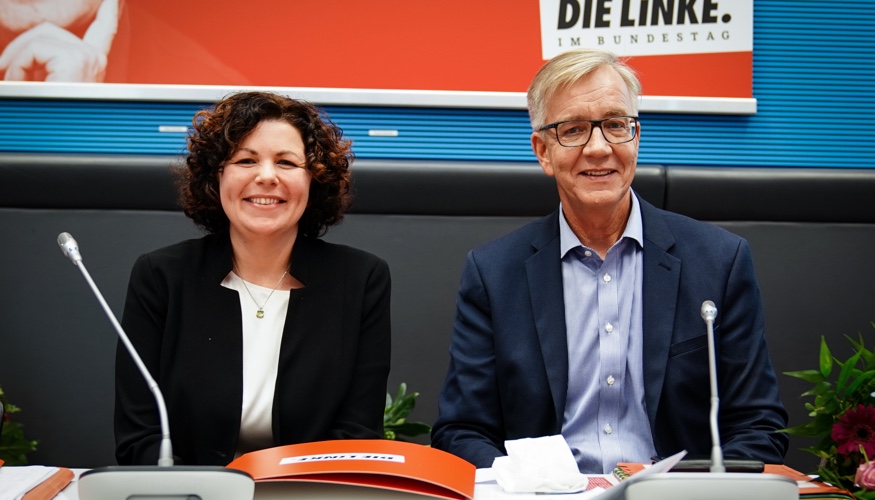 Die Vorsitzenden der Linksfraktion, Amira Mohamed Ali und Dietmar Bartsch
