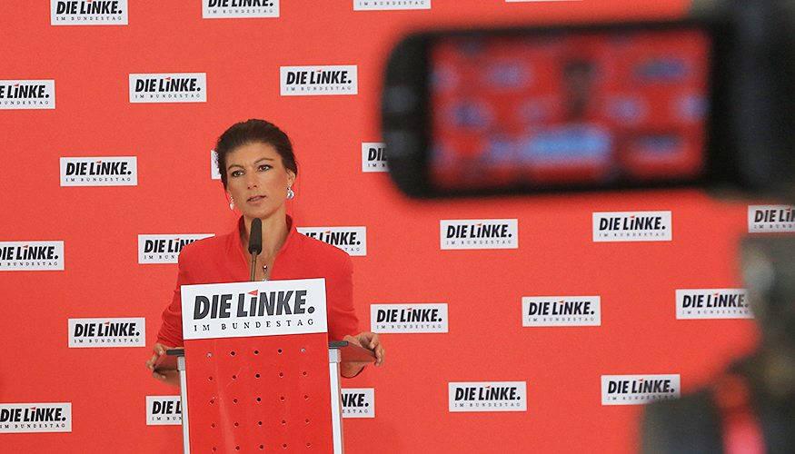 Sahra Wagenknecht beim Pressestatement Sahra Wagenknecht beim Pressestatement