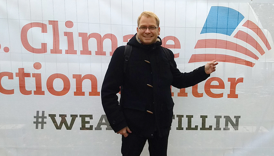 Lorenz Gösta Beutin bei der Weltklimakonferenz in Bonn