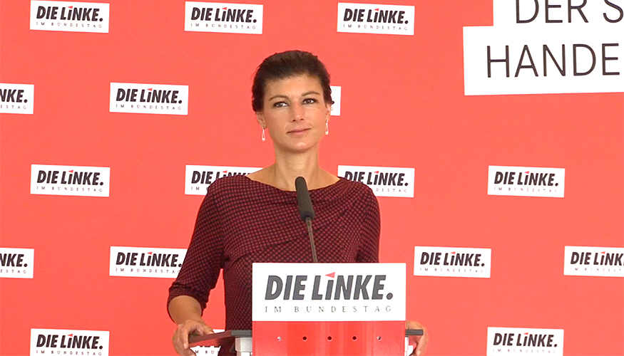 Sahra Wagenknecht beim Pressestatement am 27. Juni 2017 Sahra Wagenknecht beim Pressestatement am 27. Juni 2017